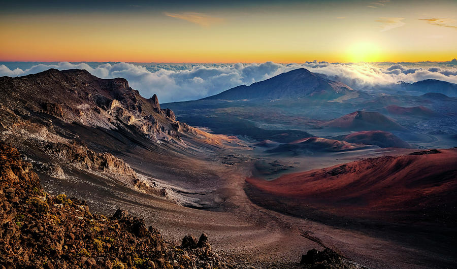 Sunrise over the Haleakala  Photograph by David Soldano