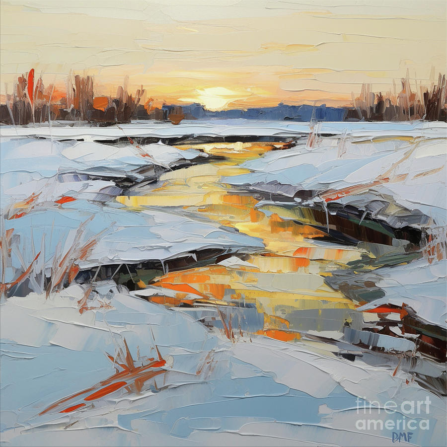 Sunrise over the marsh Painting by Dragica Micki Fortuna
