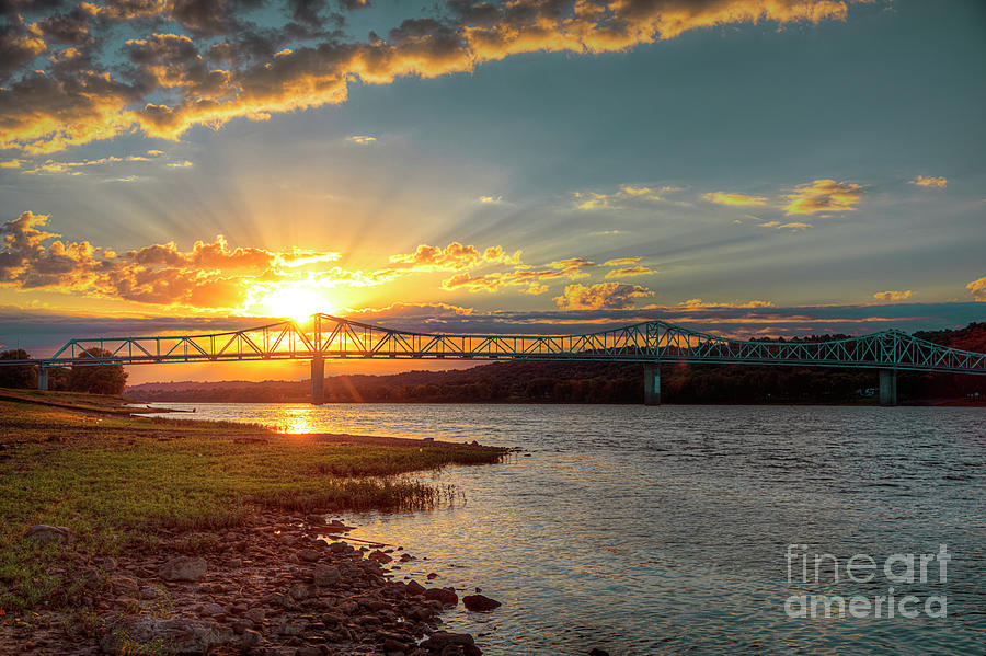 Sunrise over the Milton Madison Bridge Photograph by Larry Braun Fine