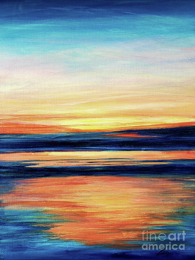 Sunrise Over the Ocean Painting by Zan Savage