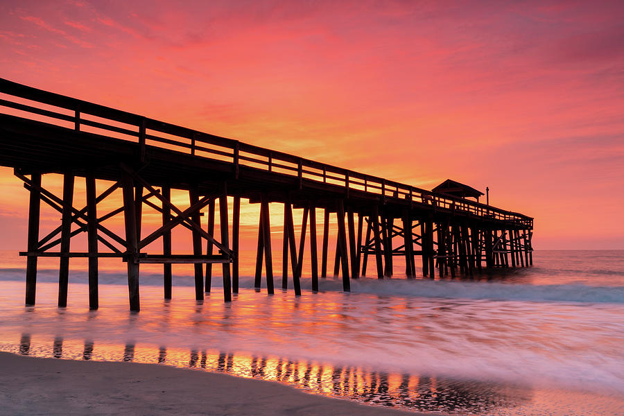Sunrise over the Pier, Amelia Island, Florida Photograph by Dawna Moore Photography