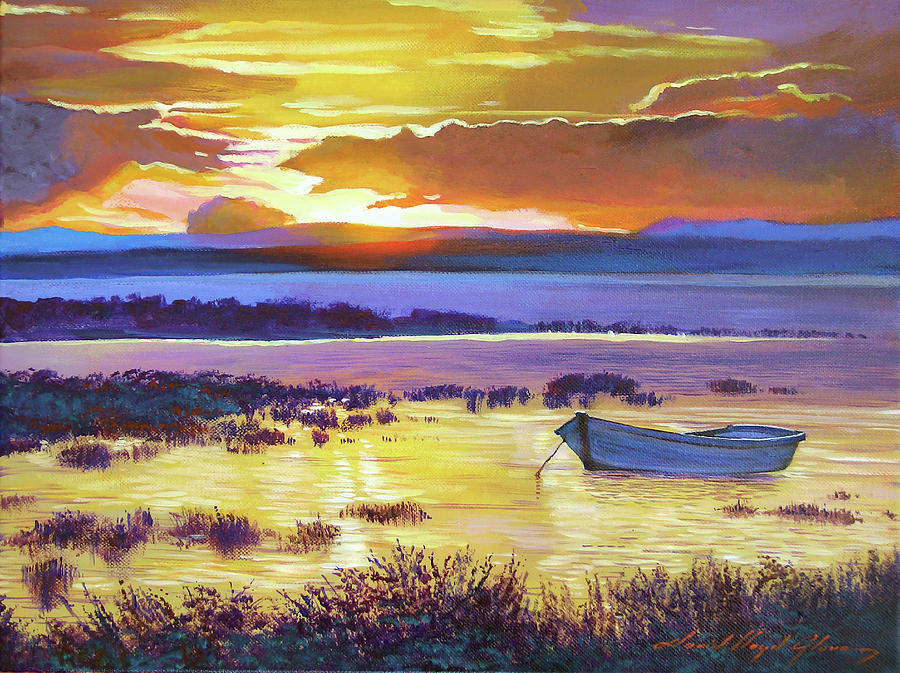 Sunrise Over The Salt Marsh Painting by David Lloyd Glover