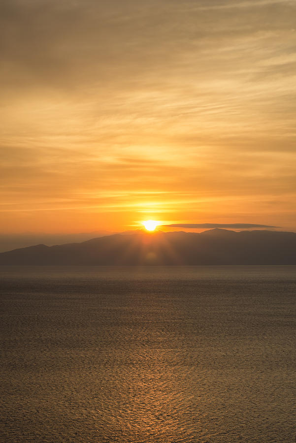 Sunrise over the Suruga Bay and Izu Peninsula Photograph by Yuga Kurita