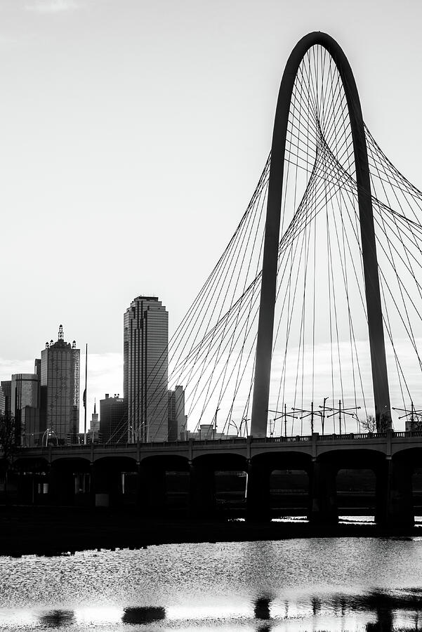 Sunrise Over The Trinity - Dallas Skyline And The Margaret Hunt Hill Bridge In Monochrome Photograph by Gregory Ballos Sunrise Over The Trinity - Dallas Skyline And The Margaret Hunt Hill Bridge In Monochrome Photograph by Gregory Ballos