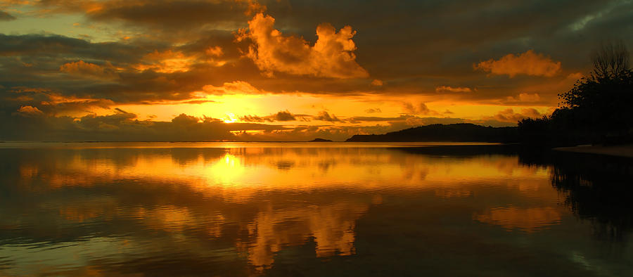 Sunset Photograph - Sunrise Panorama - Anini Beach by Stephen Vecchiotti