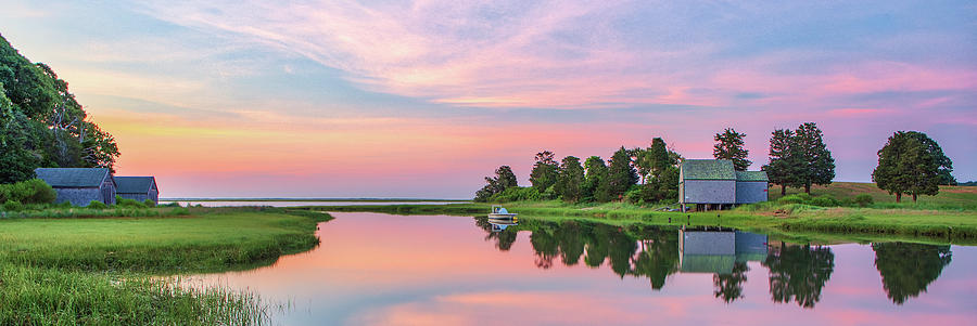 Landscape Photograph - Sunrise Panorama at Cape Cod Salt Pond Bay  by Juergen Roth