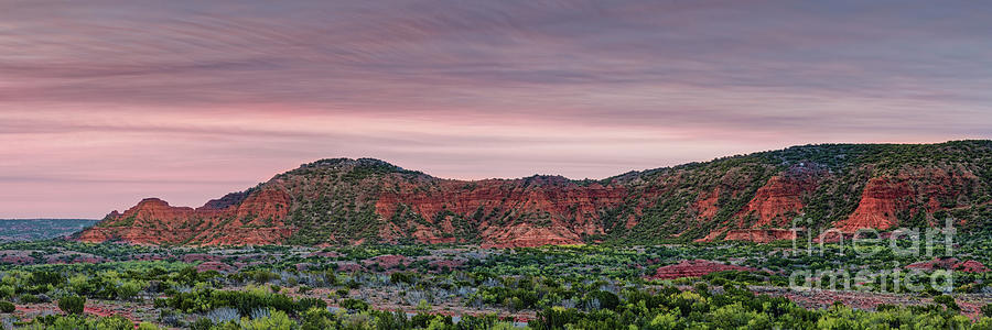 Sunrise Panorama of Eagle Point at Caprock Canyons State Park - Texas Panhandle Llano Estancado Photograph by Silvio Ligutti