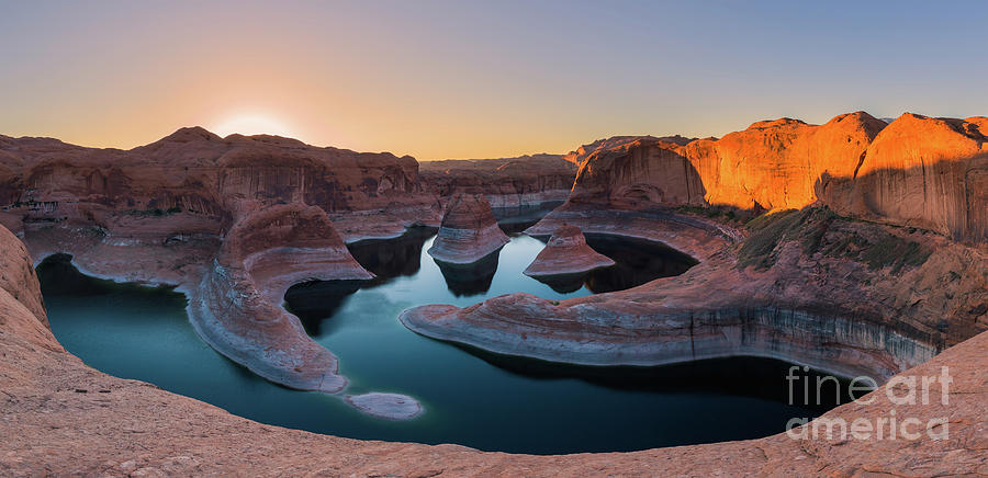 Sunrise panorama at Reflection Canyon, Lake Powell Photograph by Henk Meijer Photography