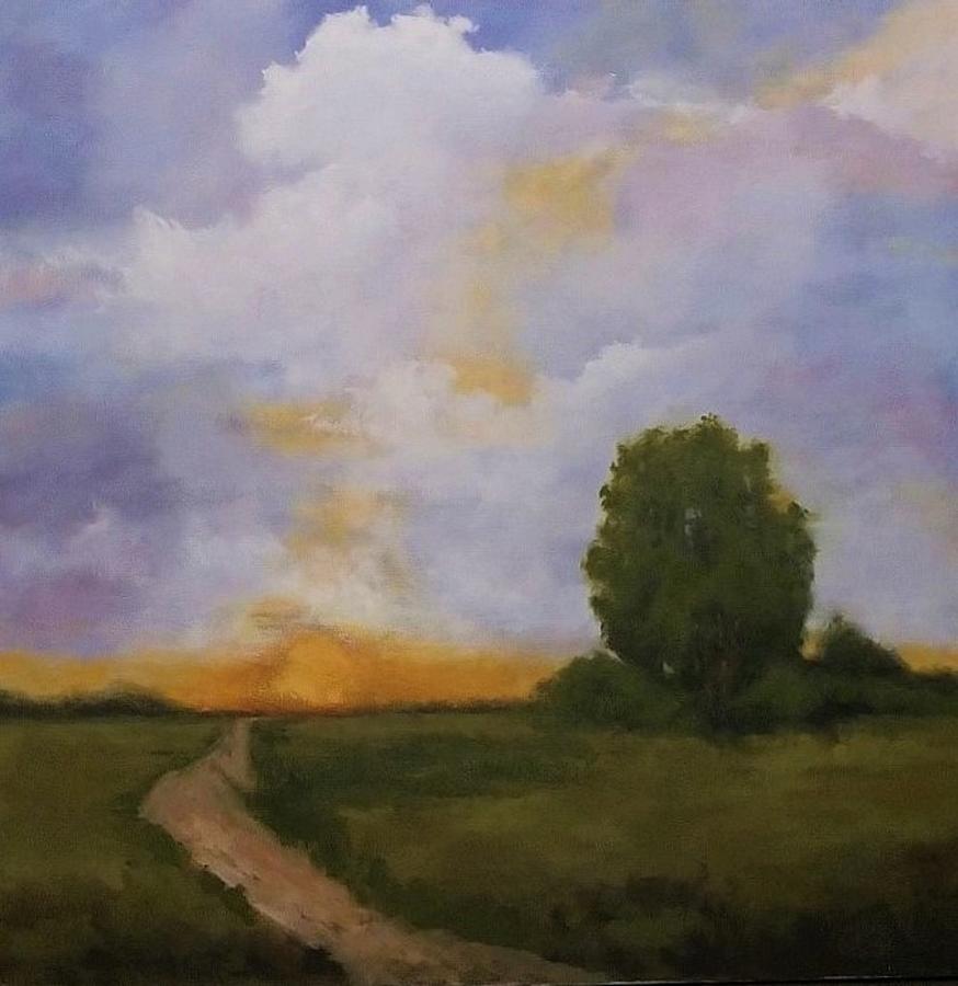 Tree Painting - Sunrise Path  by Julie P Turner