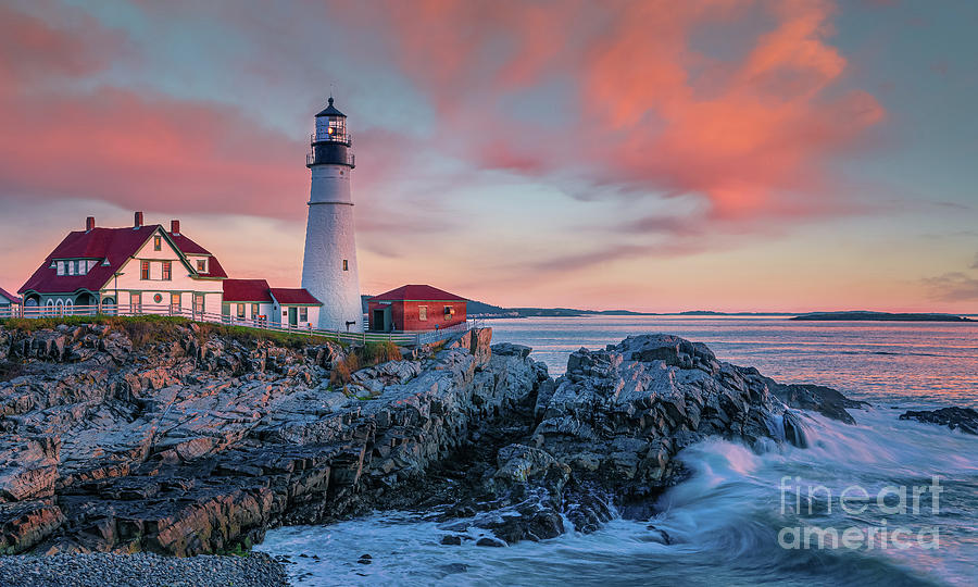 Sunrise Portland Head Light, Maine Photograph by Henk Meijer Photography