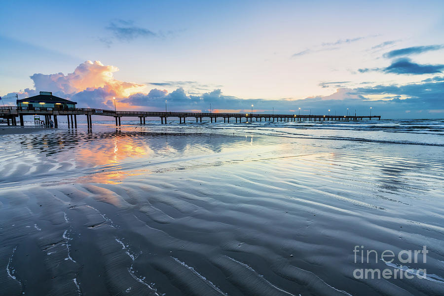Sunrise Reflections at the Texas Coast Photograph by Bee Creek Photography - Tod and Cynthia