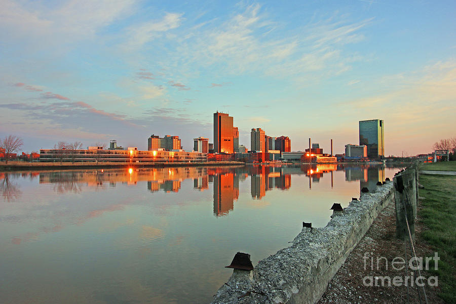 Sunrise Reflections Downtown Toledo Ohio 5767 Photograph By Jack