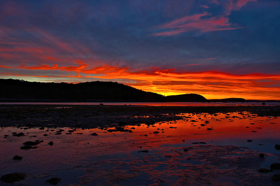 Sunrise Reflections On Frenchman Bay - Bar Harbor Photograph by Stephen Vecchiotti