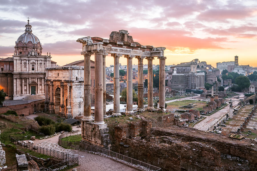 Sunrise, Roman Forum, Rome, Italy Photograph by Joe Daniel Price