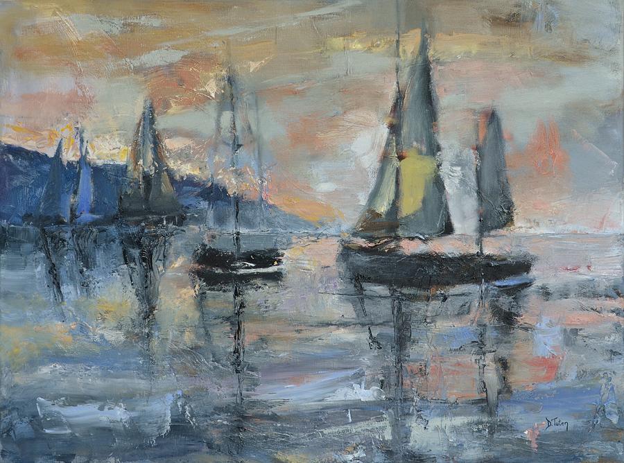 Sunrise Sail Painting by Donna Tuten