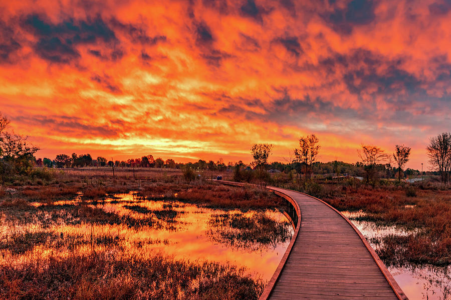 Sunrise Setting The Sky On Fire At Osage Park Photograph by Gregory Ballos Sunrise Setting The Sky On Fire At Osage Park Photograph by Gregory Ballos