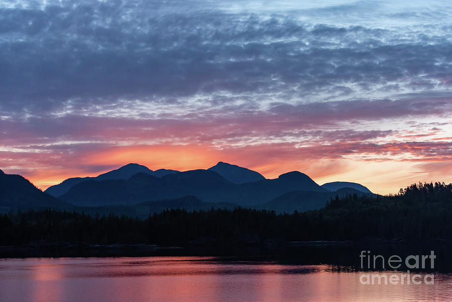 Summer Photograph - Sunrise Somewhere in Canada on the Alaska State Ferry by Nancy Gleason