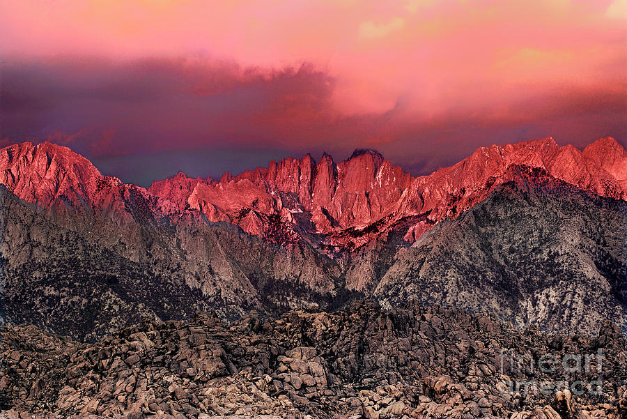 Sunrise Storm Alabama Hills California Photograph by Dave Welling