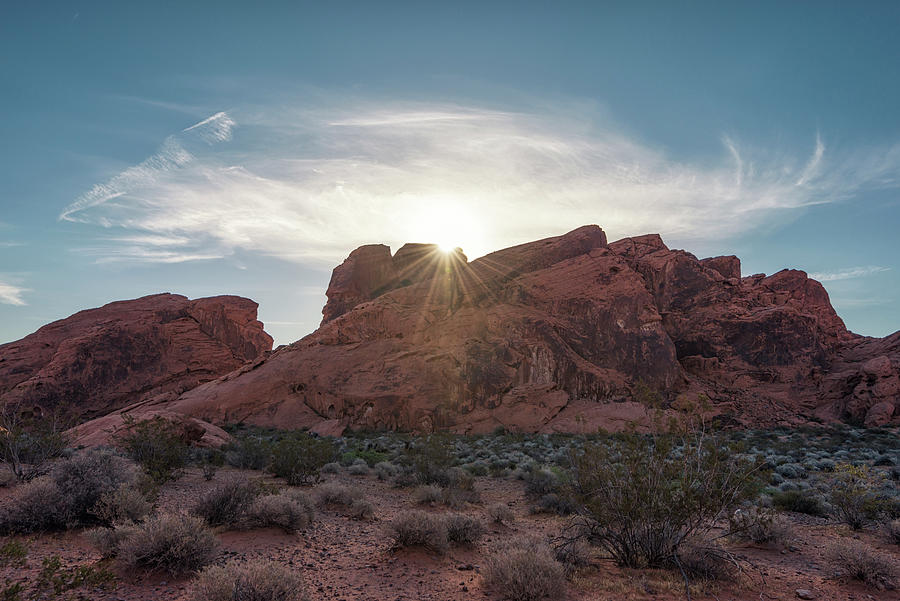 Sunrise Sunbeams Valley Of Fire Photograph by Joseph S Giacalone