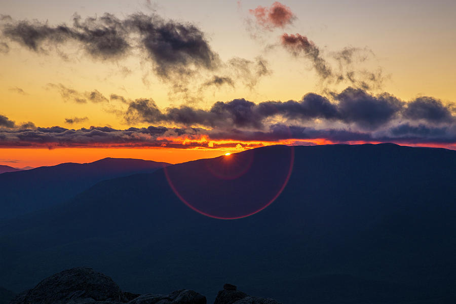 Sunrise Sunflare Mount Washington Photograph by White Mountain Images