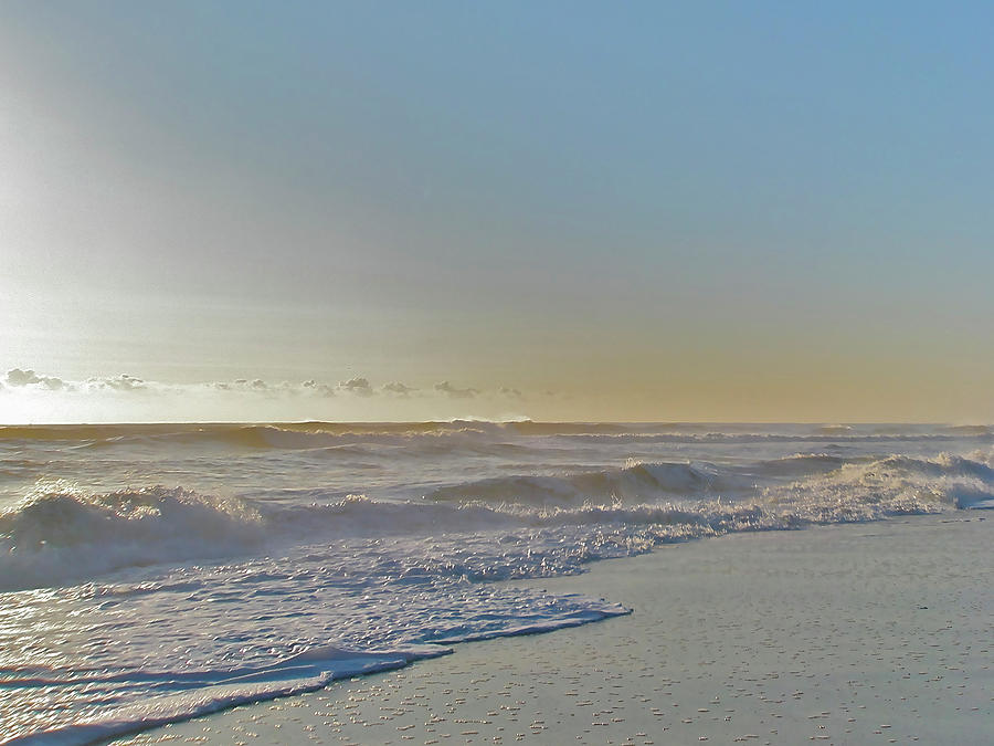 Sunrise Surf - Island Beach State Park NJ Photograph by Carol Senske