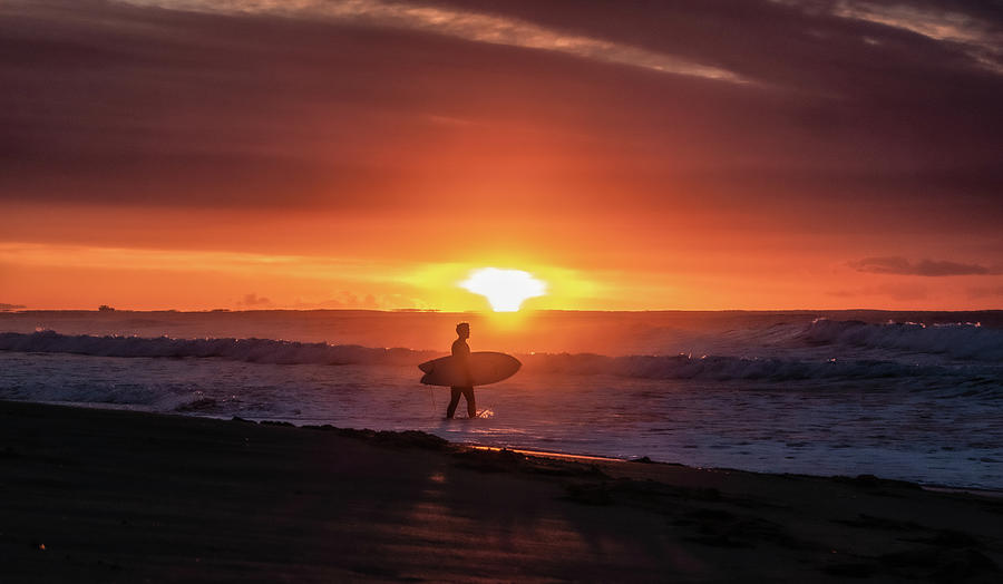 Sunrise surfer Photograph by Leigh Henningham