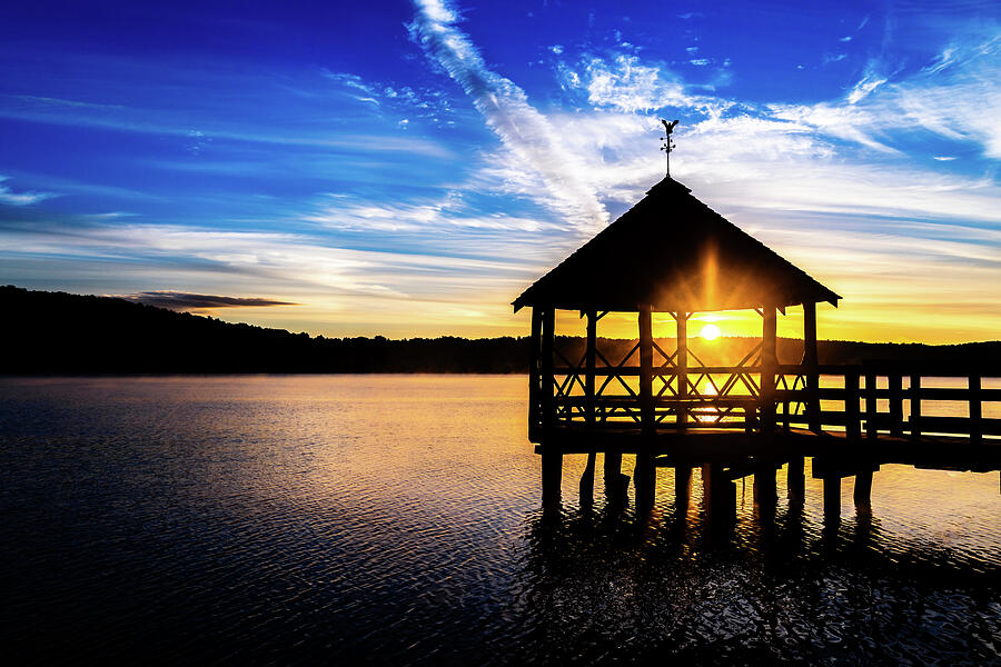 Sunrise Through Gazebo Overlooking Tranquil Lake Photograph by NorthEast Creativity Sunrise Through Gazebo Overlooking Tranquil Lake Photograph by NorthEast Creativity