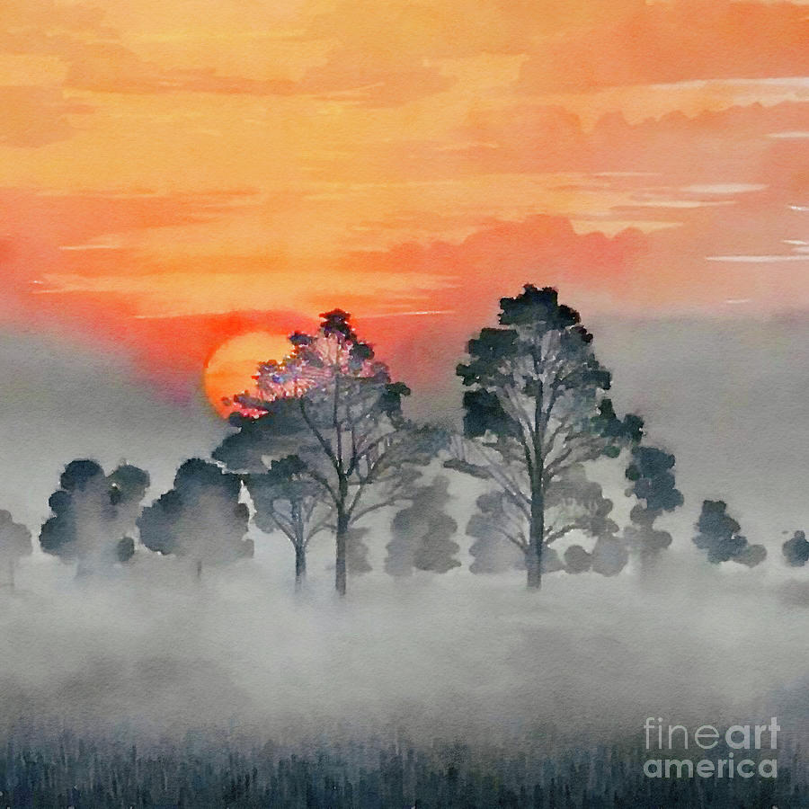 Sunrise Trees Digital Art by Denise Deiloh