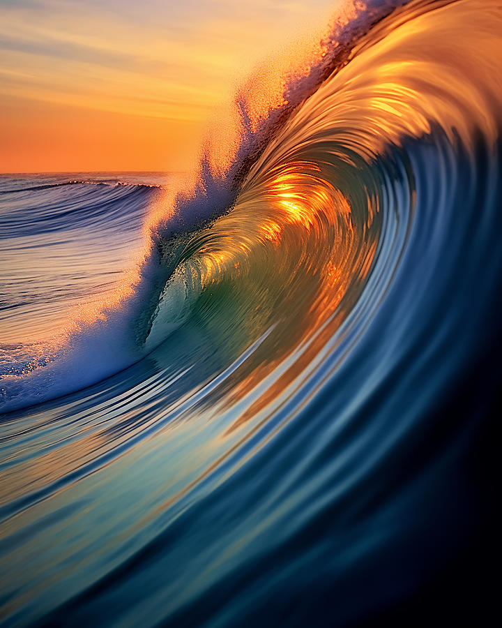 Sunrise Wave Curl 02 Photograph By Joey Waves - Fine Art America