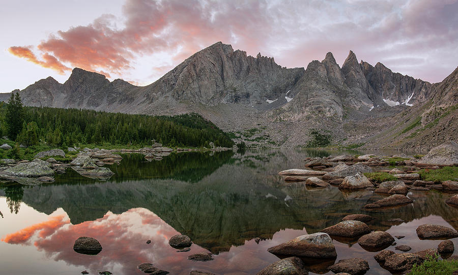 Sunrise with the Cirque de Towers Photograph by Aaron Spong