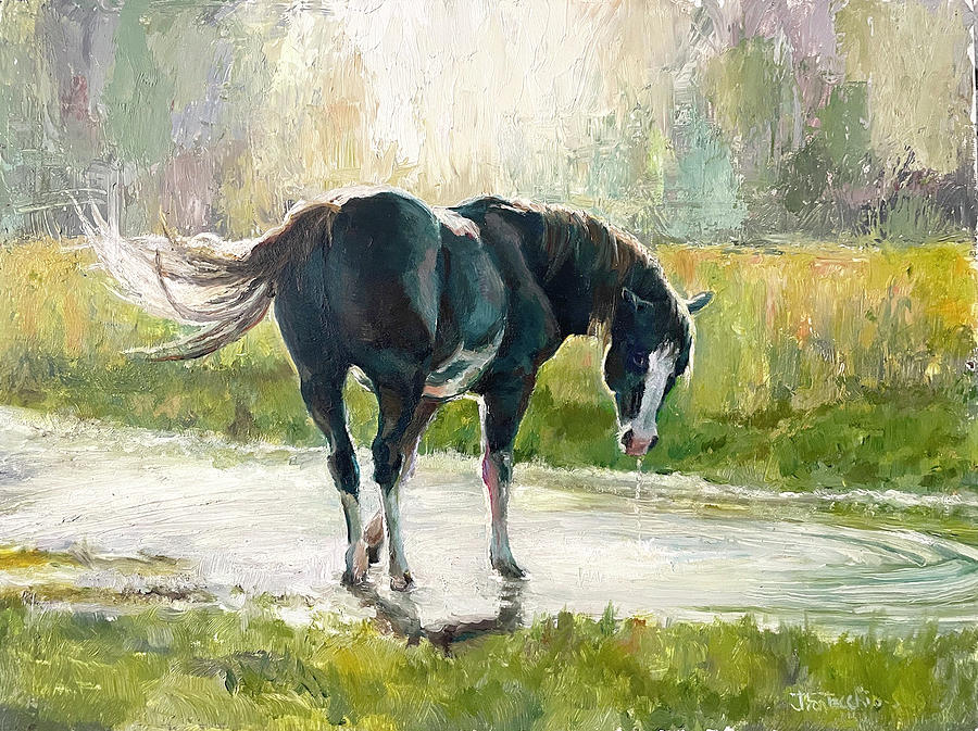 Horse Painting - Suns Out, Buns Out by Jan Fontecchio