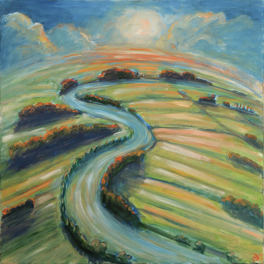 Sunset Painting - Sunset 2020 by David Diethelm Sunset Painting - Sunset 2020 by David Diethelm