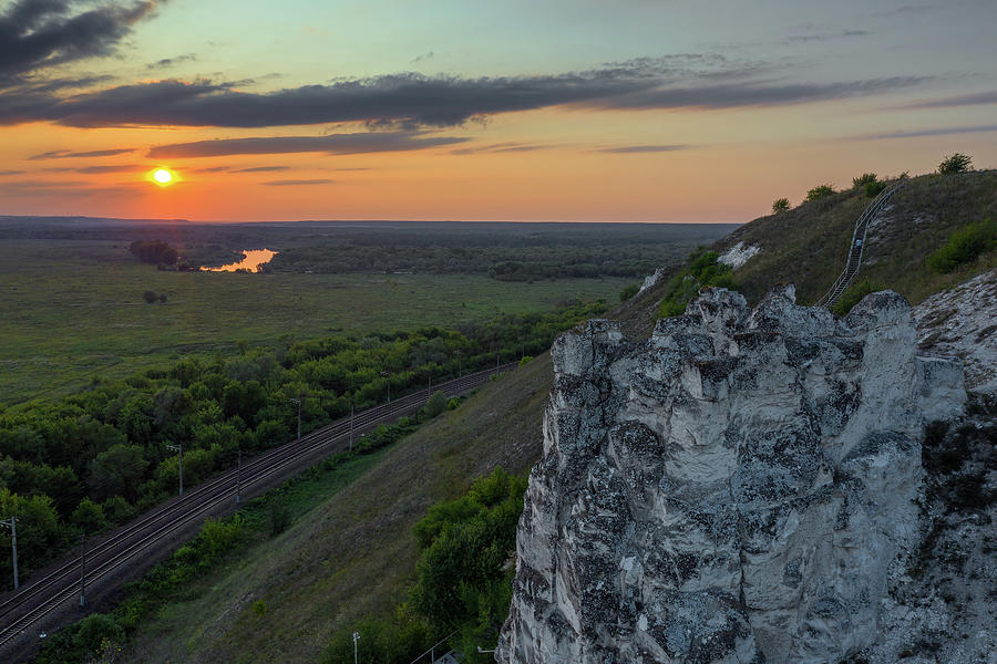 Sunset above green valley in Divnogorye Photograph by Mikhail Kokhanchikov