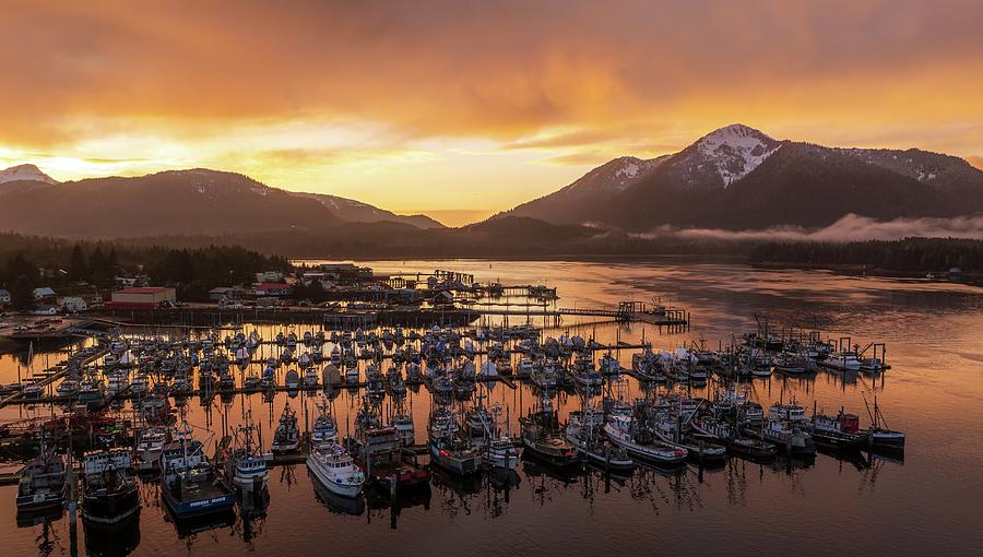 Sunset Above Petersburg North Marina Photograph by Mike Reid