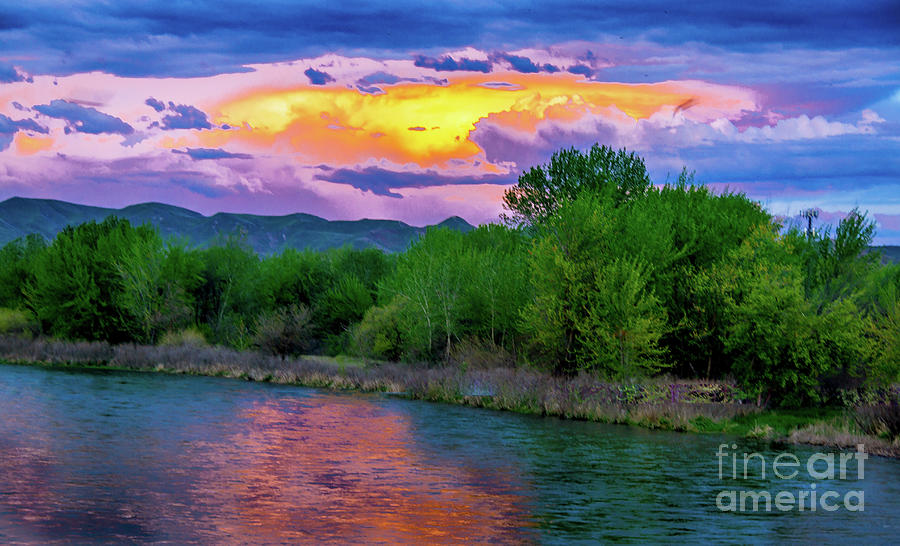 Sunset Across Payette River Photograph by Robert Bales