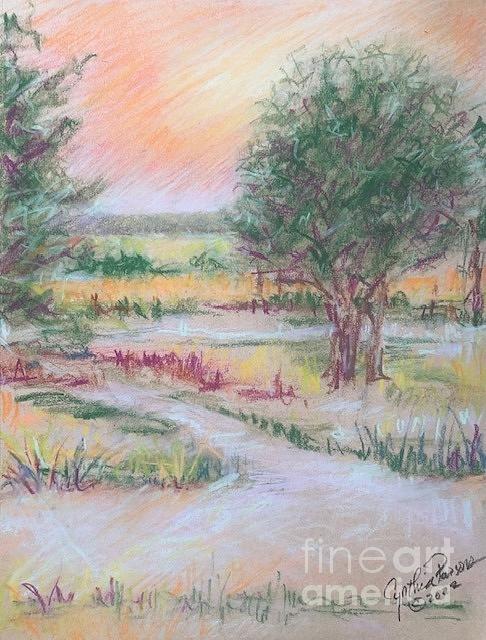 Sunset Across The Road Painting by Cynthia Parsons