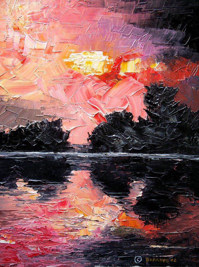 Sunset. After storm. Painting by Sergey Bezhinets