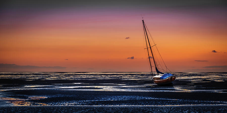 Sunset Photograph - Sunset Afterglow at Meols by Peter OReilly
