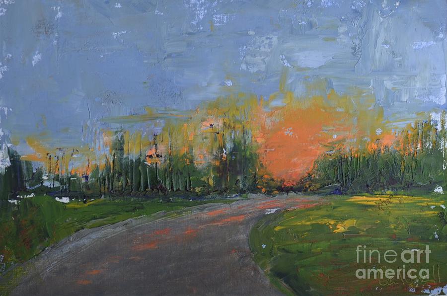 Sunset Almost Gone Painting by Patricia Caldwell
