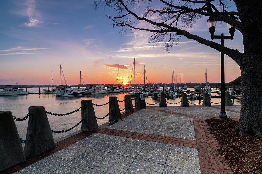 Sunset along the Waterfront, Beaufort, South Carolina Photograph by Dawna Moore Photography