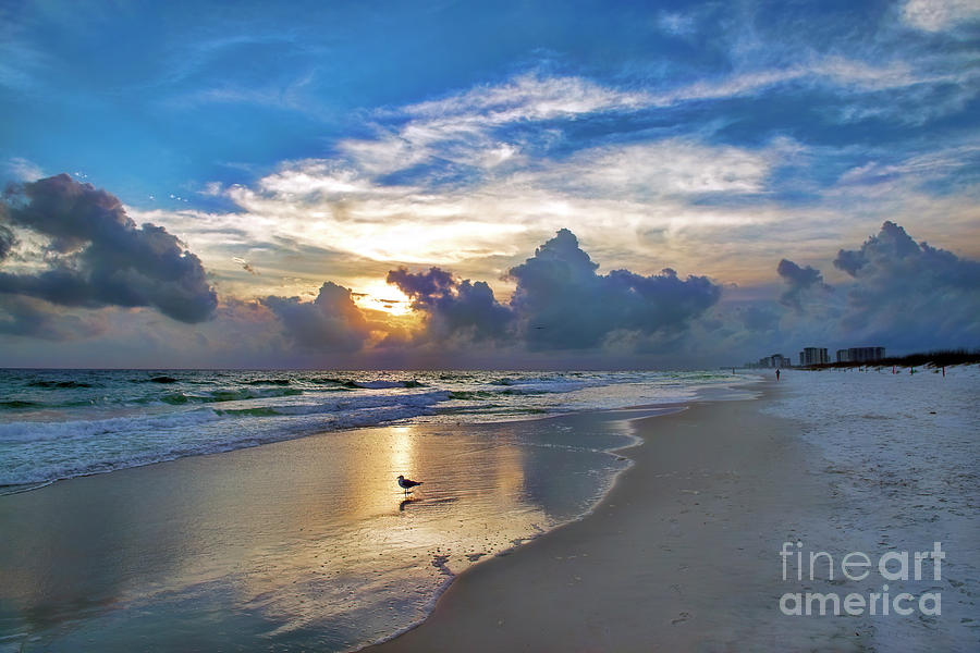Sunset and Clouds on the Beach Photograph by David Arment