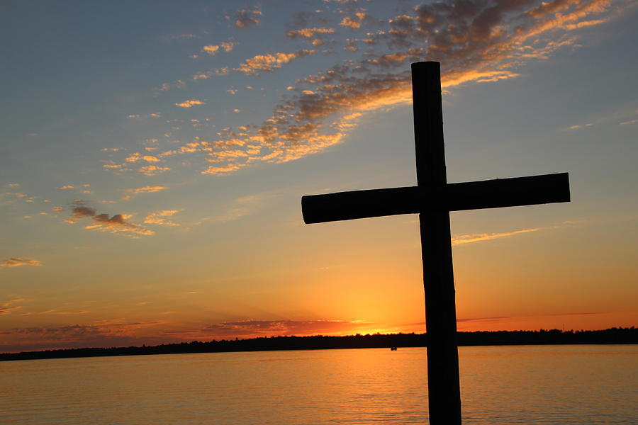 Sunset and Cross Photograph by Laura Smith