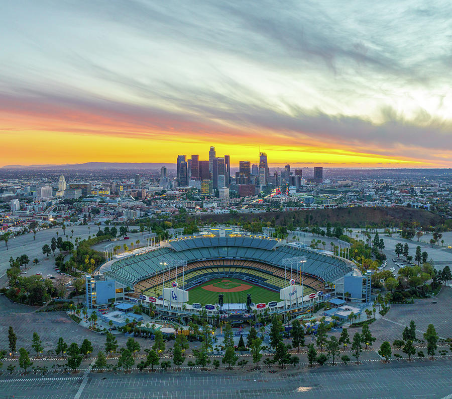 Dodger stadium with Los Angeles in the background Photograph by Josh  Fuhrman - Fine Art America