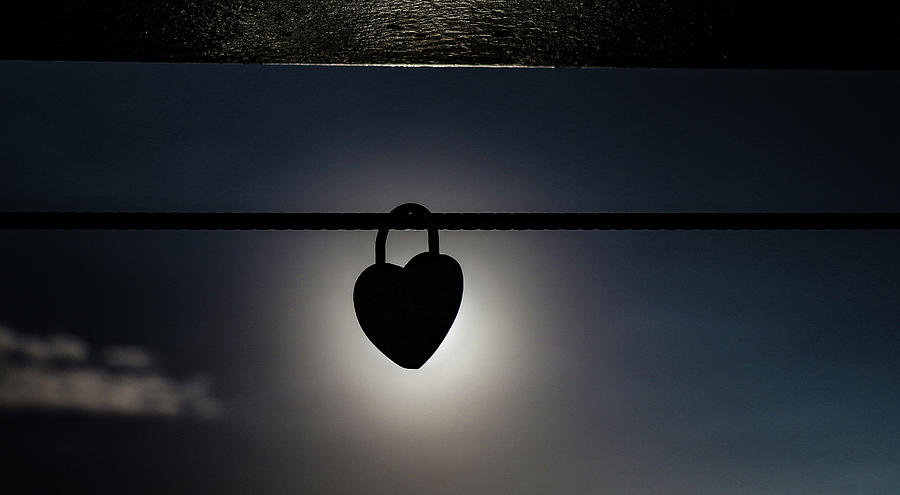 Sunset Photograph - Sunset and love locks by Leigh Henningham Sunset Photograph - Sunset and love locks by Leigh Henningham