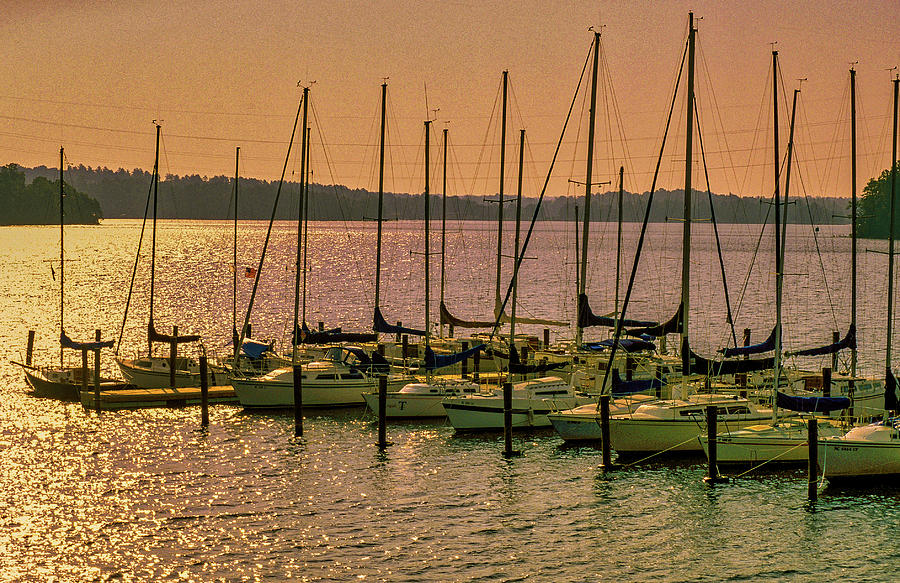 Sunset and Sailboats Photograph by James C Richardson