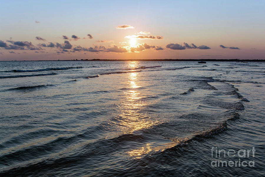 Sunset and Waves, Pensacola Pass Photograph by Beachtown Views