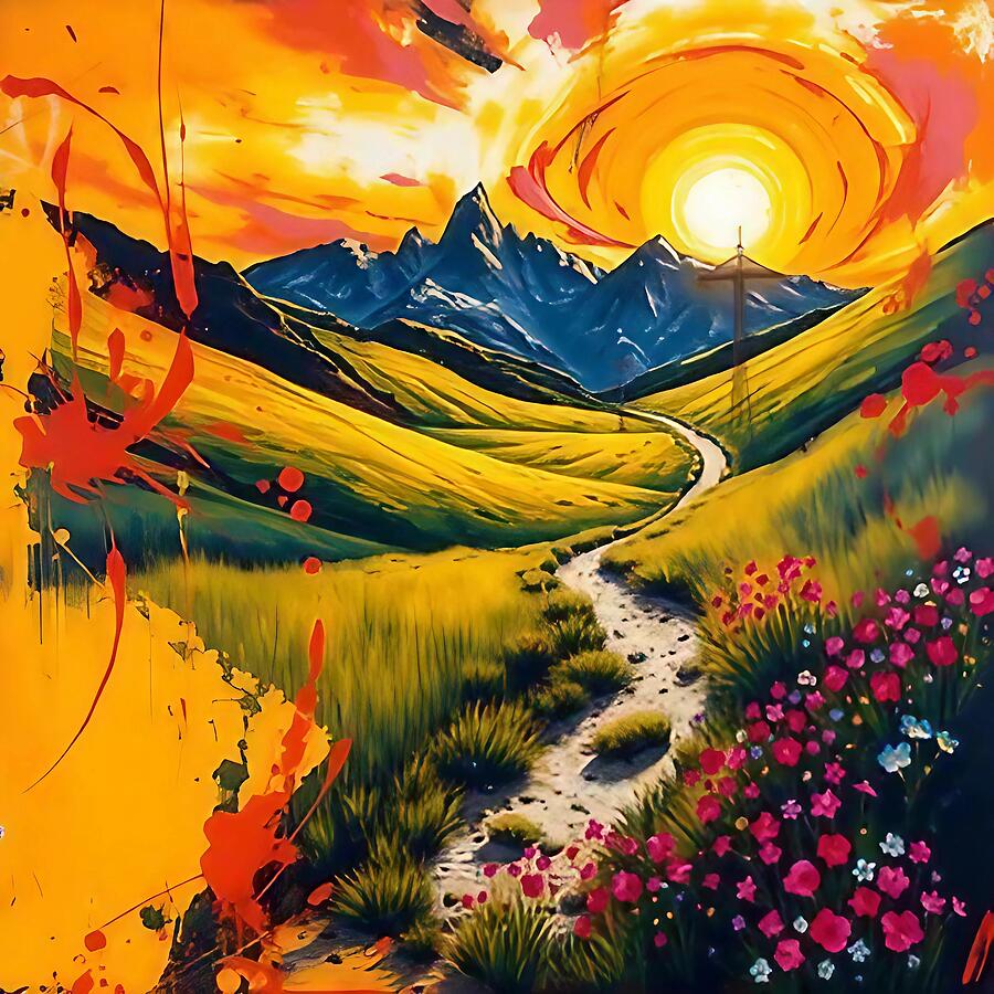 Sunset and Wildflowers Digital Art by Stephanie Fischer Sunset and Wildflowers Digital Art by Stephanie Fischer