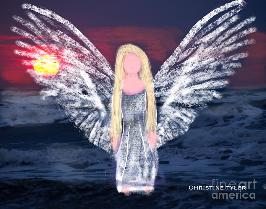 Sunset Angel Digital Art by Christine Tyler