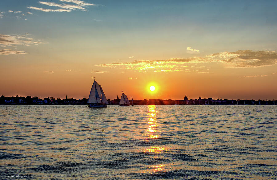 Sunset Photograph - Sunset Annapolis Harbor  by Glenn Thompson
