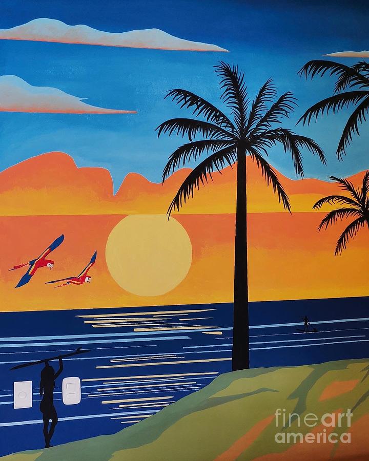 Sunset as a mural art Painting by Natalia Wallwork